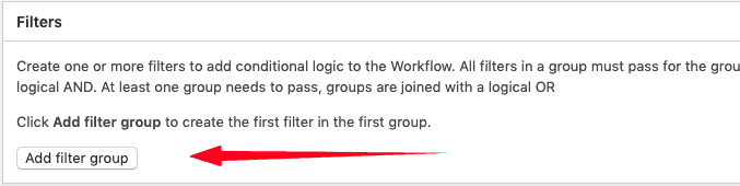 Adding the first filter group to WooCommerce SMS